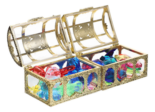 Set De 2 Gemas Pequeñas, Cofre Del Tesoro, Gemas Piratas