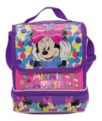 Lunchera Termica Escolar Minnie 25 Cm Km094 Color Violeta