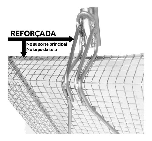 Imagem 3 de 5 de Pá-peneira Limpa Baias Profissional Reforçada Aço Galvanizad