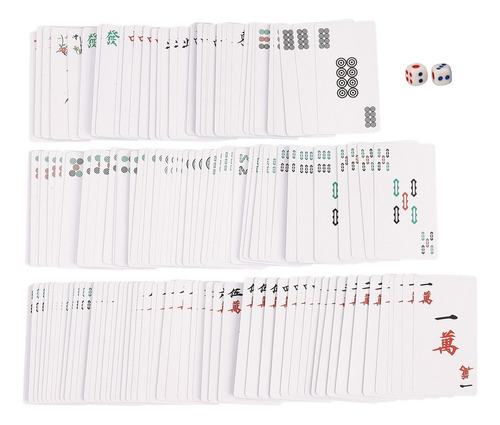 Juego De Cartas Chino De Papel Mah Jong, 144 Unidades/set, C