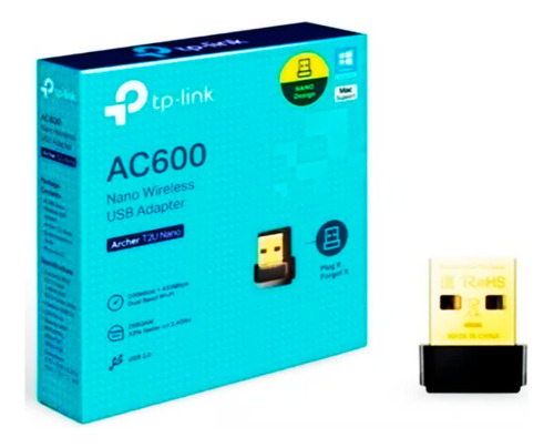 Adaptador Usb Wireless Ac600 Wifi Tp-link Archer T2u D. Band