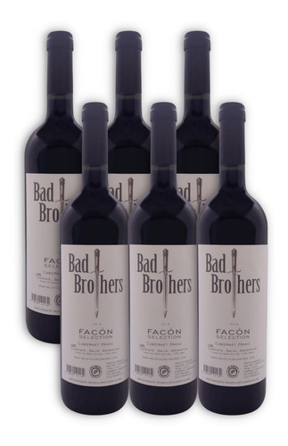 Bad Brothers Facón Selection Vino Cabernet Franc X6u 750ml