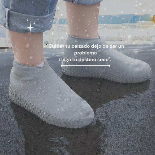 Cubre Zapato Silicona Impermeable Lluvia Gris Gris M