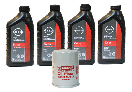 Kit 4l Aceite Y Filtro Sintetico Nissan 5w30 Urvan N25 2010