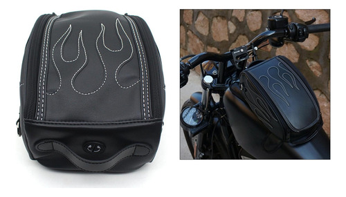 Pu Toolkit Bolsa Cuero Motocicleta Cubierta Del Tanque De