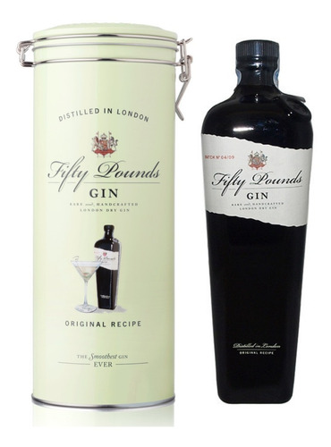 Gin Fifty Pounds 700 Ml En Lata Original Recipe Color Verde 