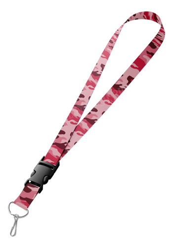 Llavero Cinta Cuello Lanyard - Camuflada Rosa - L3p