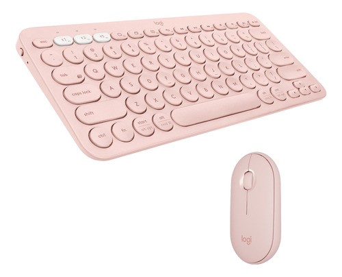 Kit Sin Cables Logitech: Teclado K380 + Mouse M350 Rosado