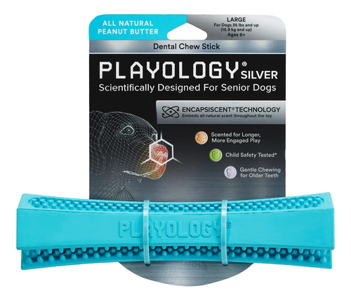 Playology Juguete Para Masticar Dental Plateado Para Perros 