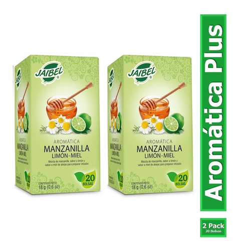 Aromática Jaibel Manzanilla Plus Caja X2 Cajas - 40 Bolsas