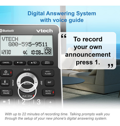 Teléfono Inalámbrico Vtech Dect 6.0 3h Bluetooth