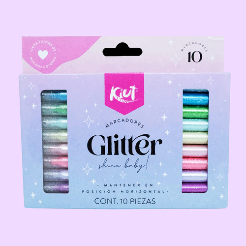 Marcadores Glitter, Escarchados X 10 Unds Kiut