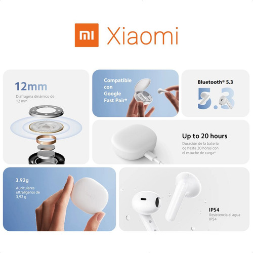 Xiaomi Redmi Buds 4 Lite, Audífonos Táctil / Bluetooth 5.3