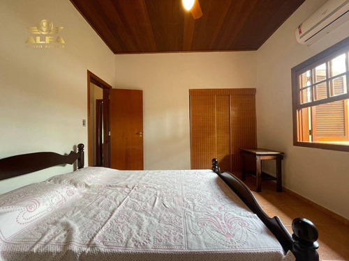 Imagem 15 de 25 de Casa Na Praia Em Condomínio Fechado Com 4 Suítes E Churrasqueira - Albamar - Guarujá. - Ca0125