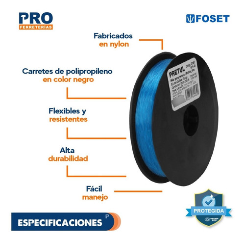 Hilo De Pesca, Rollo 100 M, Calibre 0.40 Mm, Pretul 27061