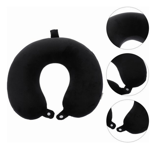 Cómodo Cojín Para El Cuello Almohada De Espuma Viscoelástica Color Negro