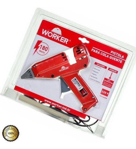 Imagem 1 de 2 de Pistola De Cola Quente Com Botão 220v Profissional - Worker