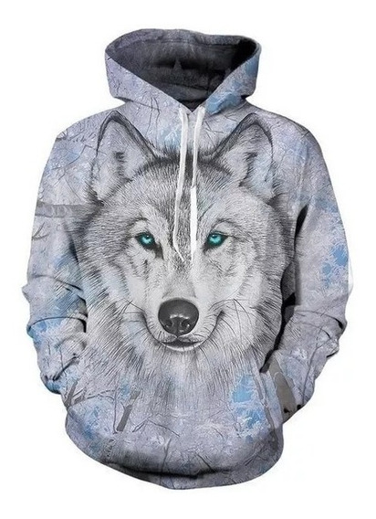 blusa de frio lobo 3d