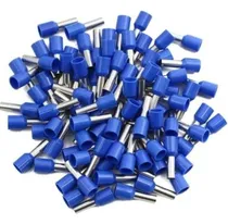 Comprar Kit 100 Terminais Pino Tubular Ilhos Simples Isolado Azul 2,5mm