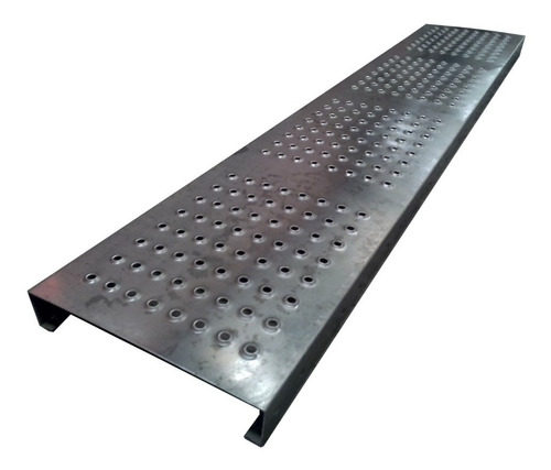 Escalon Metalico Antiderrapante De Lamina Negra 5x30x305cm 