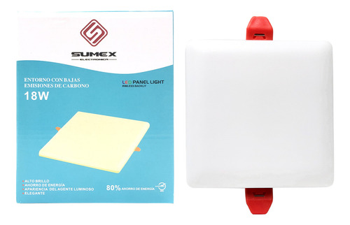 Plafón Cuadrado 18w Luminaria Led Cálido/blanco 3000k/6500k