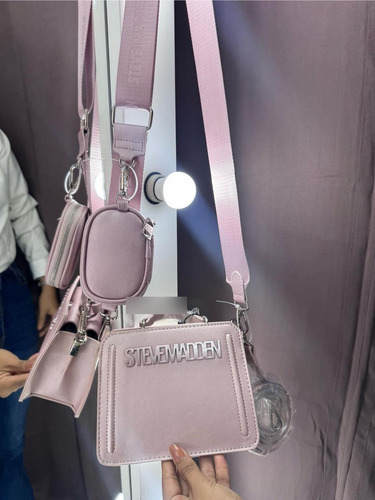Steve Madden Original Bevelyn Bandolera Adultos Rosa Lisa Níquel Rosa