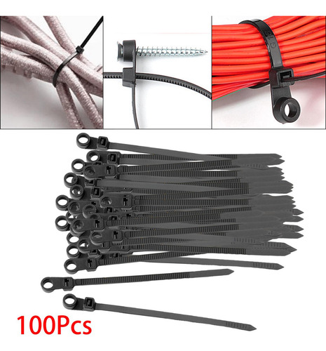 Abraçadeiras De Nylon 100x Com Furos Fixos, Abraçadeiras