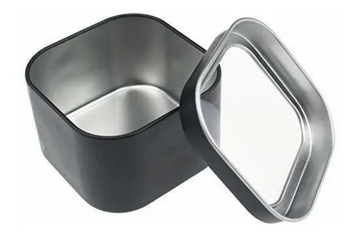 6-pack 8oz Empty Square Metal Tins With Clear Window For Can