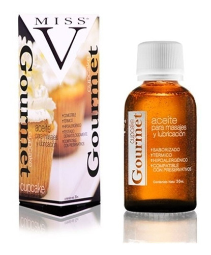 Aceite Lubricante Masaje Corporal Miss V Gourmet Cupcake