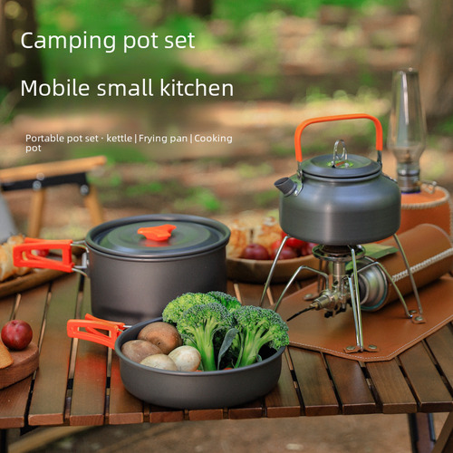 Set De Estufa Portátil Para Acampar Con Utensilios De Cocina