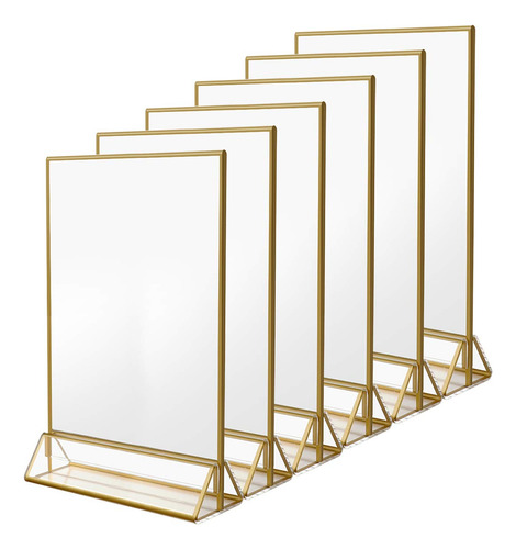 Juego De Soportes Niubee 22 X 28cm Vertical Marco Dorado X 6