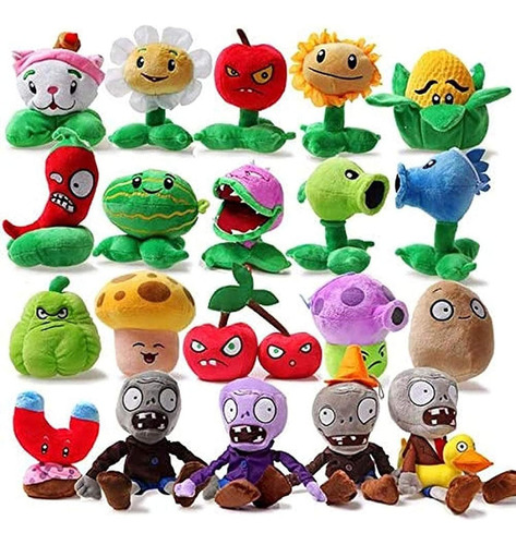 Juego De Juguetes De Peluche Plant Vs Zombie, 20 Piezas, Pea