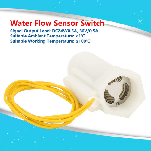 R Interruptor Sensor Flujo Agua Plástico Tipo Pistón G1/2 In