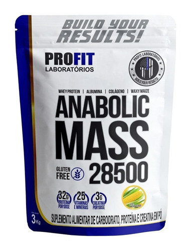Suplemento em po ProFit Laboratórios  Hipercaloricos Anabolic Mass 28500 proteínas Anabolic Mass 28500 sabor  milho verde em sachê de 150mL