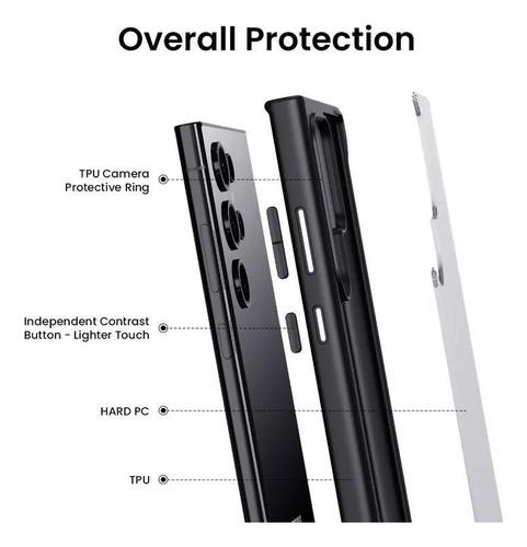 Capa Case Rock Anti Impact P/ Galaxy S24/plus/ultra Guard Preto Galaxy S24 Ultra