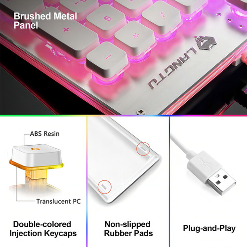 Teclado Membrana Langtu Membrane Rainbow Led Quiet For Offic