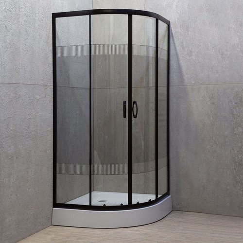 Showerdoor Diseño Raya Negras 70x70x195 + Receptaculo