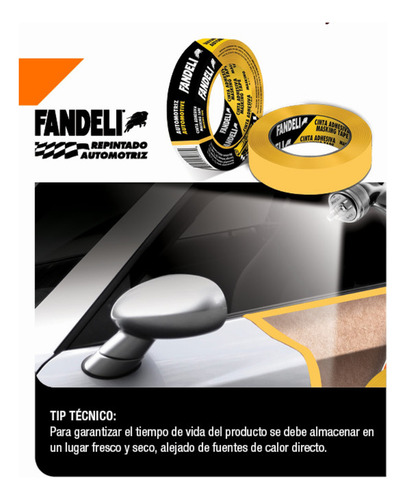 Masking Tape Automotriz Fandeli 18mm(3/4 PuLG.) X 50m 74835