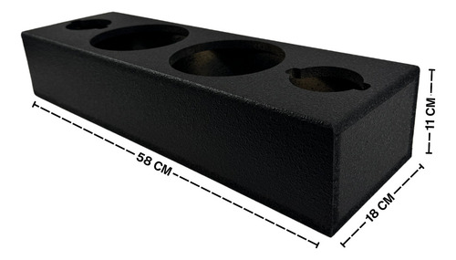 Cajón Open Show Para 2 Medios De 6.5'' Y 2 Tweeter Negro