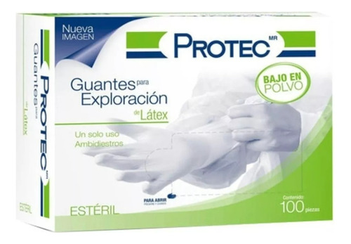 Guantes Descartables Estériles Protec Talla Grande X 100u