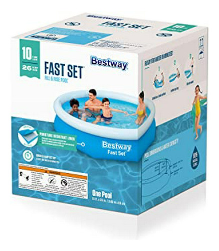Bestway Piscina Inflable Redonda De 3.05m x 66 cm Fast S. Color Azul