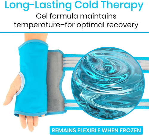 Muñequera Con Gel Soporte Terapia Frio Calor Dolor Postop Gris Ajustable