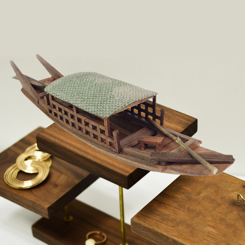 Imagen 2 de 9 de Barco De Vela Modelo De Canoa De Barco De Madera Antiguo