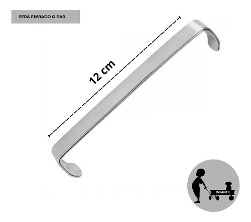 Afastador Farabeuf 12 Cm X 10mm Aço Inox - Par