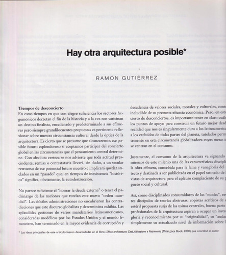 Hay Otra Arquitectura Posible, Ramón Gutiérrez