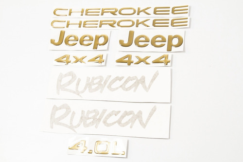 Imagem 2 de 4 de Kit Adesivo Emblema Cherokee Rubicon 1998 Resinado Chrb081