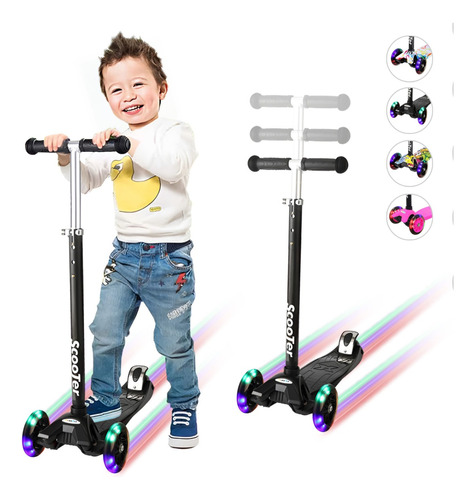 Scooter Monopatín De Pie  Plegable Para Niños 2-14 Años