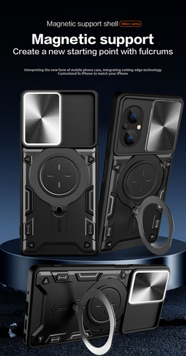 Funda Para Poco M5 Jiashang Uso Rudo Anillo + Tapa Camara Negro Jiashang