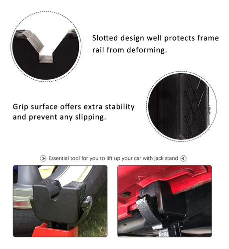 Paquete De 2 Adaptadores De Goma Jack Stand Universal D...
