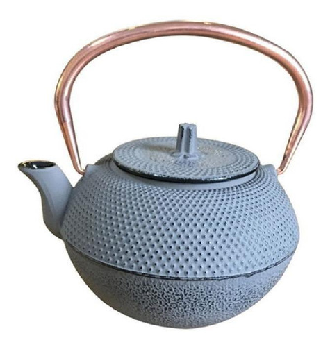 Tetera De Hierro Gris Asa Cobre 1.2 Lt 18x18